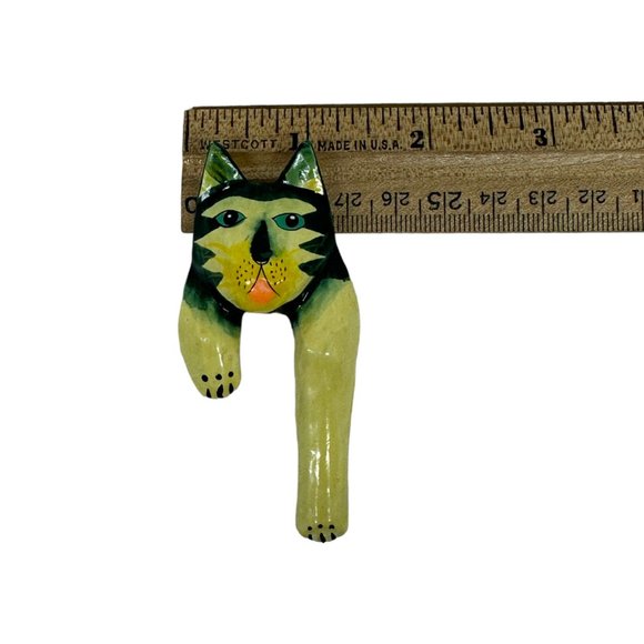 Vintage Handpainted Cat Pin - Picture 8 of 8